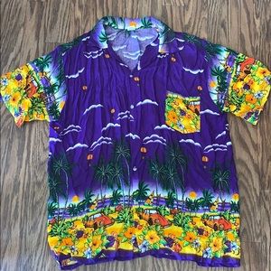 India Boutique XL Hawaiian Button Down